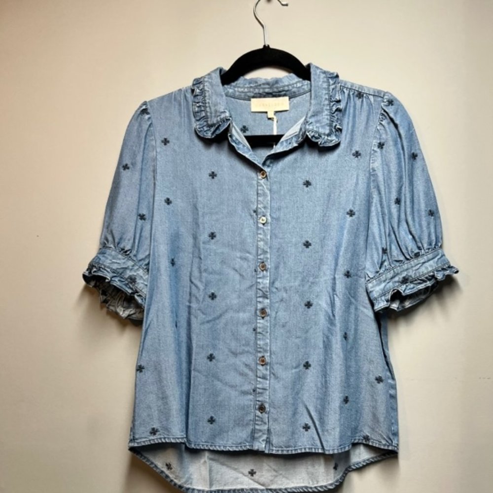 Caballerso Designs Shauna Indigo Denim Top (S)